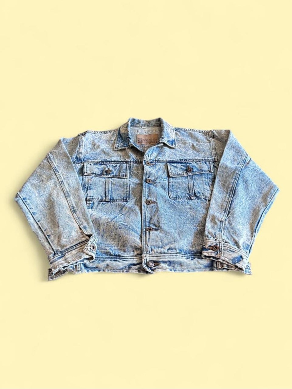 Vintage Unionbay Acid Wash Denim Jacket Big Pocket Faded Men’s Size S